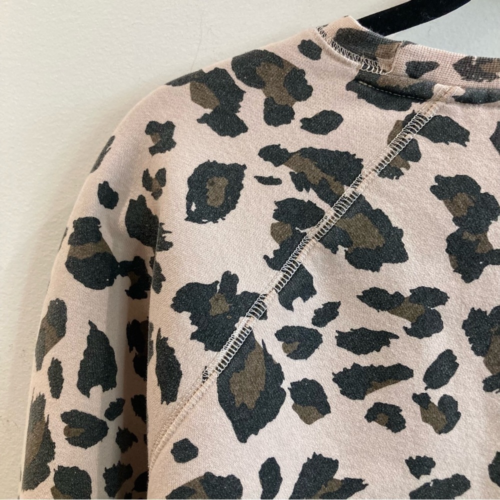 BRUNETTE THE LABEL  Sz S/M “Blonde” Leopard Print Oversized Sweatshirt Top - Picture 8 of 10